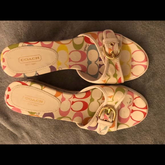 Coach Shoes - Coach monogram multicolored wedge shoes